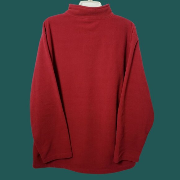 Disney Mickey Mouse 1/4 Zip Pullover Fleece Sweater Red Large - Picture 2 of 6